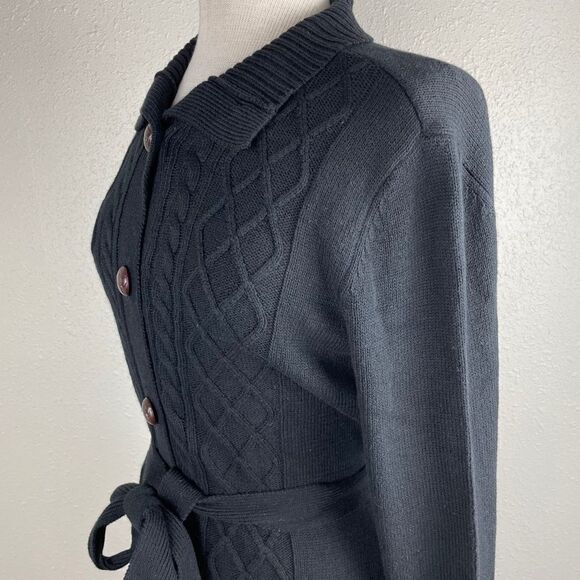 NWOT Caribbean Joe Black Cardigan Sweater Size M - Picture 4 of 6